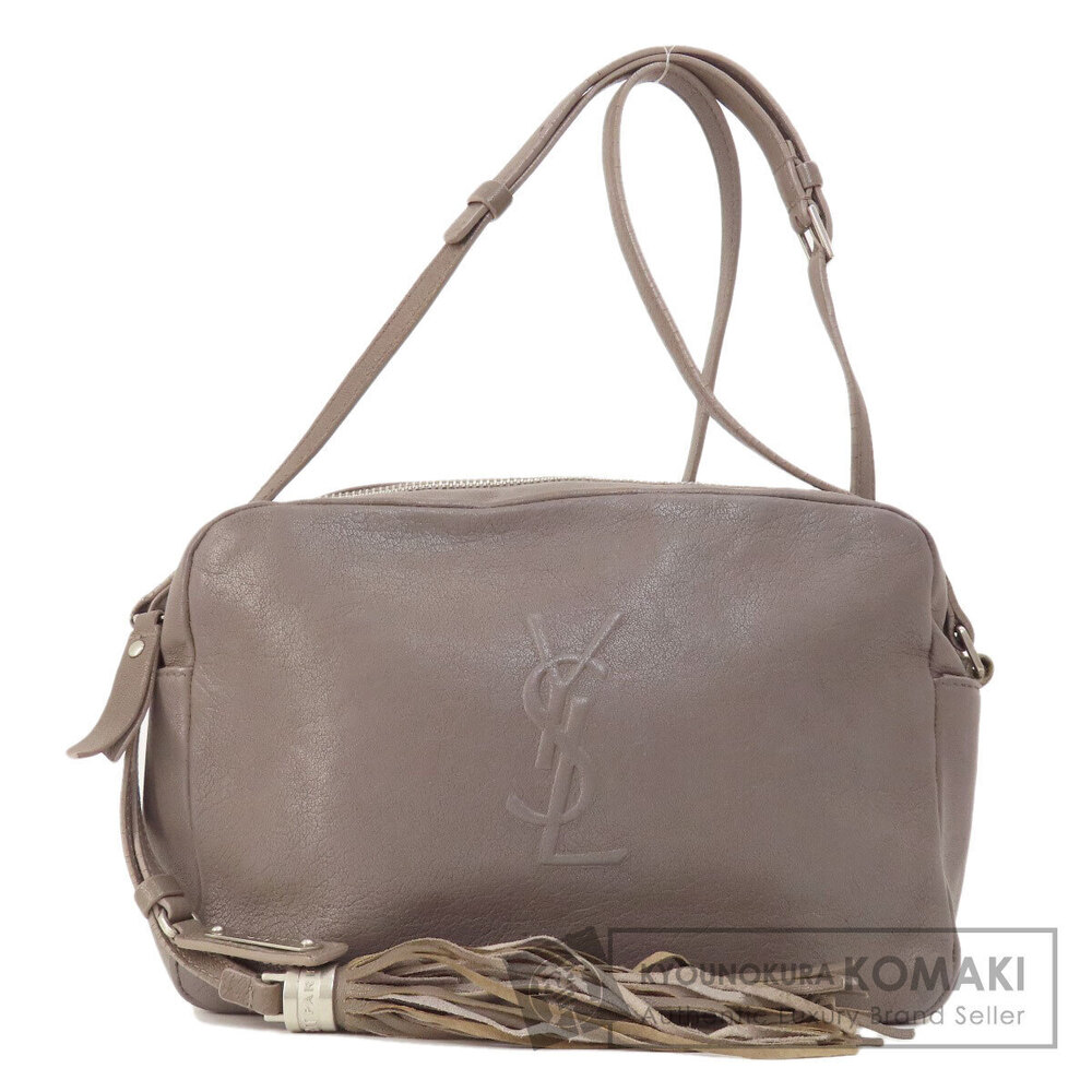 Saint Laurent Lou Camera Bag Gray leather prominent embossed